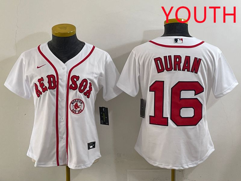 Youth 2025 Boston Red Sox #16 Duran White Game Nike MLB Jersey style 7